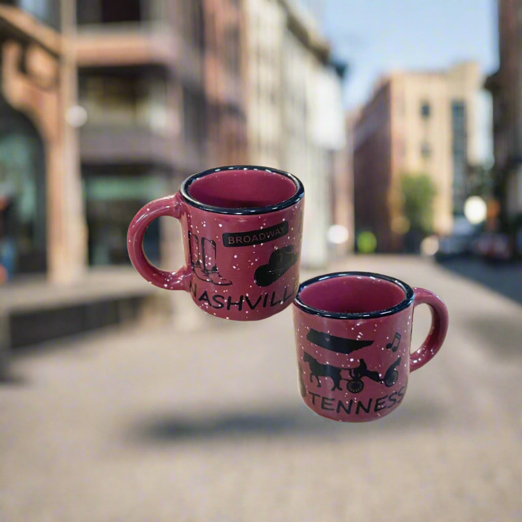 Mini 1/2 Ounce Ceramic Nashville Tennessee Shot Mug - The Whiskey Cave
