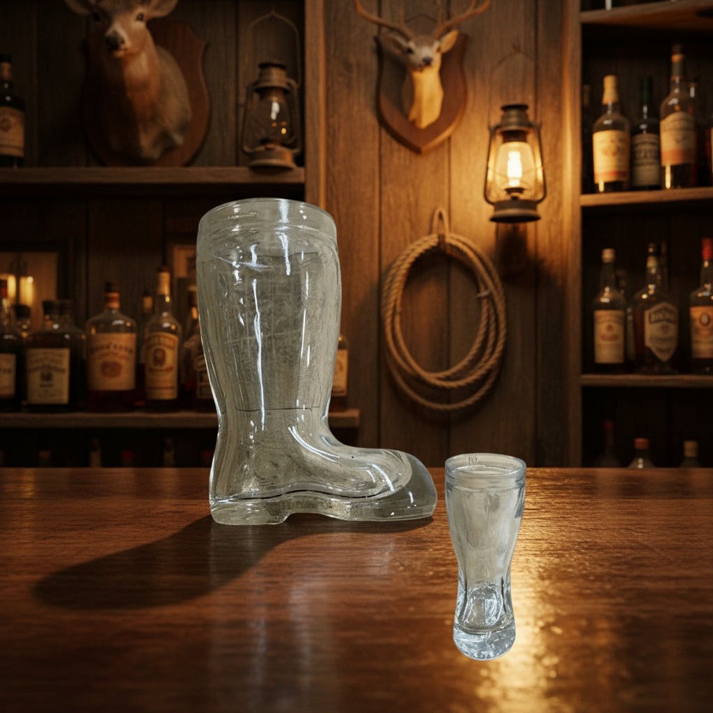 Mini Clear Glass Boot Shot Glass - The Whiskey Cave