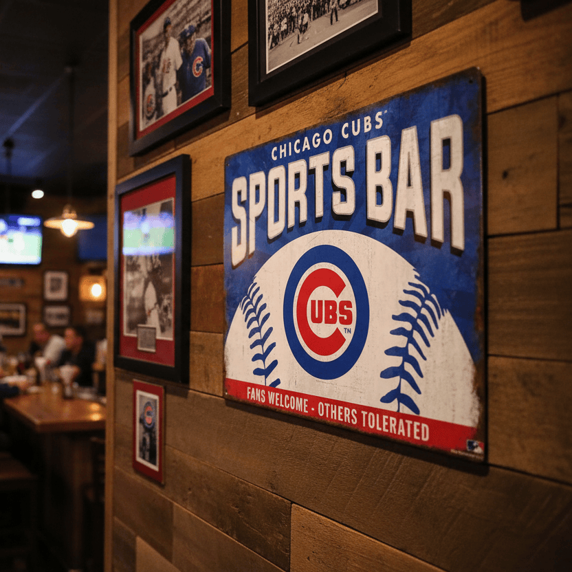 MLB Chicago Cubs Sports Bar Metal Sign - The Whiskey Cave