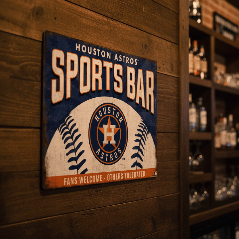 MLB Houston Astros Sports Bar Metal Sign - The Whiskey Cave