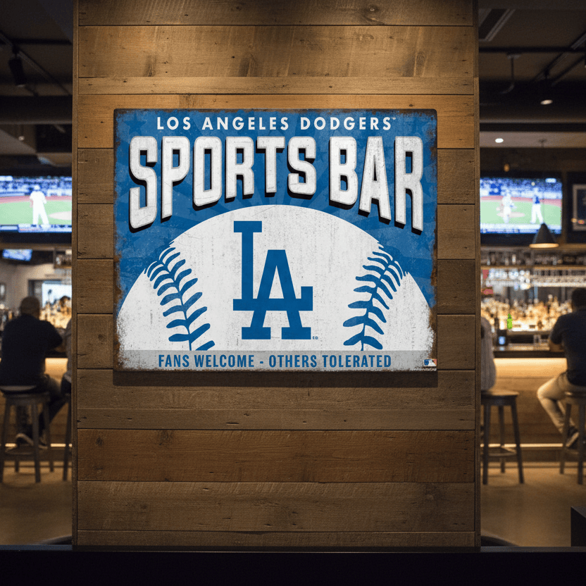 MLB Los Angeles Dodgers Sports Bar Metal Sign - The Whiskey Cave