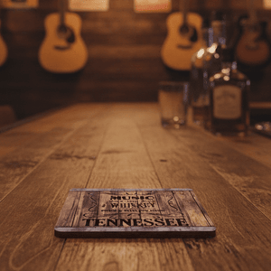 Music Tennessee Whiskey Cork Back Coaster - The Whiskey Cave