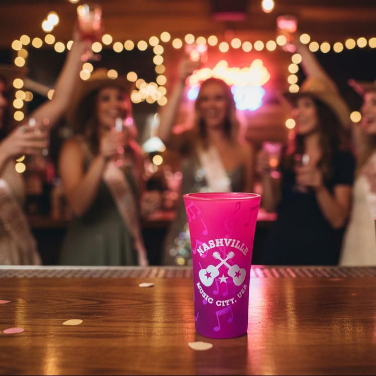 Nashville Hot Pink Shot Glass - The Whiskey Cave