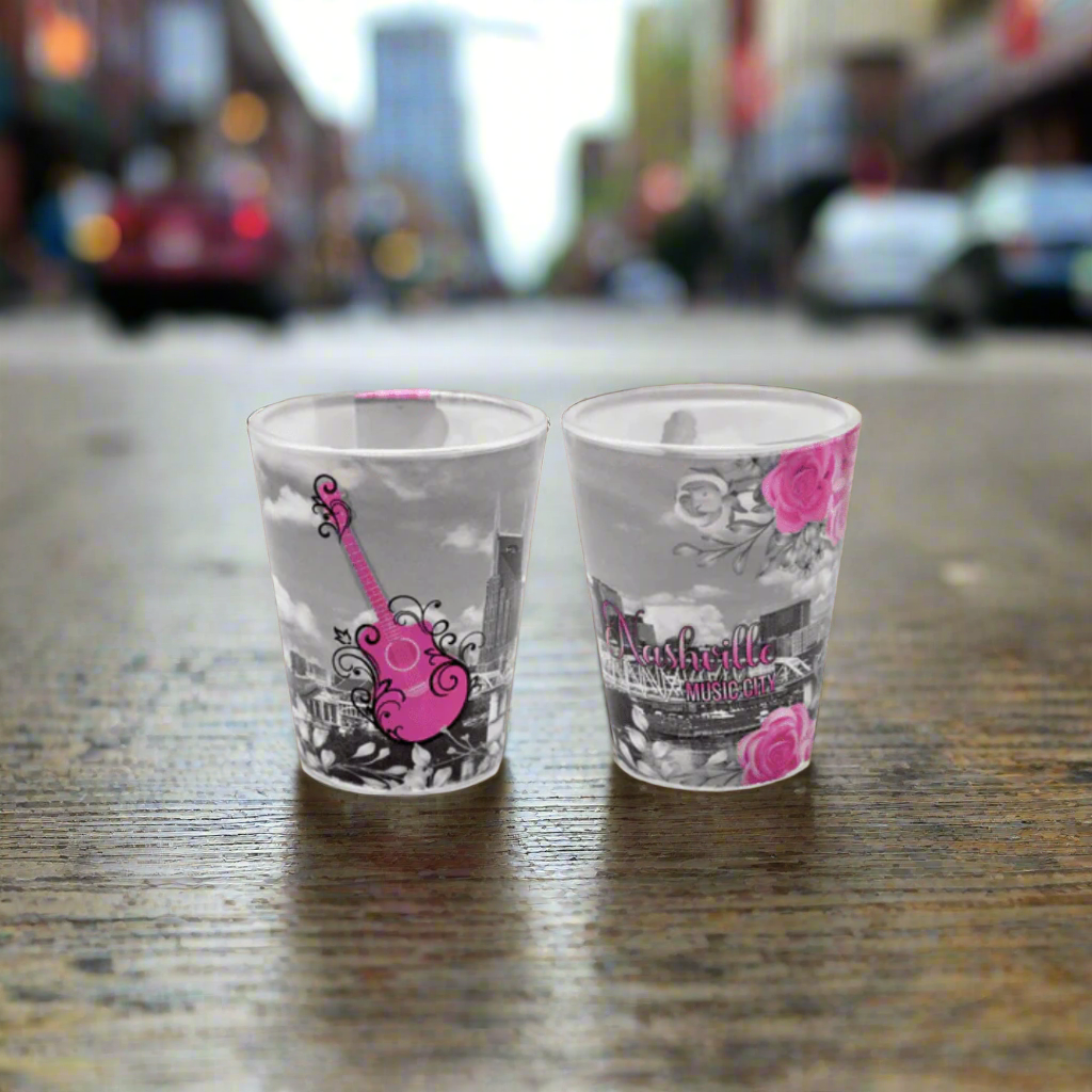 Nashville Pink Guitar Shot Glass - The Whiskey Cave