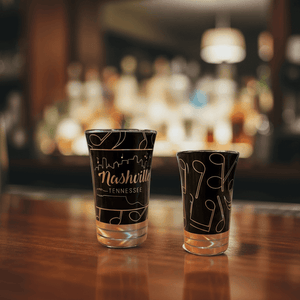 Nashville Rose Gold Music Note Shot Glass - The Whiskey Cave