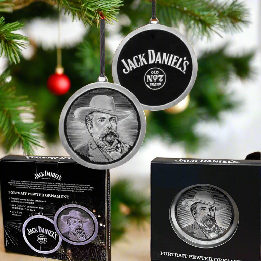 NEW 2024 Jack Daniel’s Pewter 2 sided Ornament - The Whiskey Cave