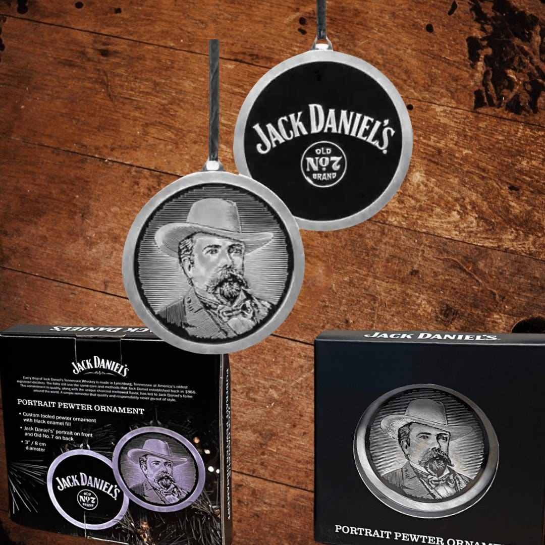 NEW 2024 Jack Daniel’s Pewter 2 sided Ornament - The Whiskey Cave