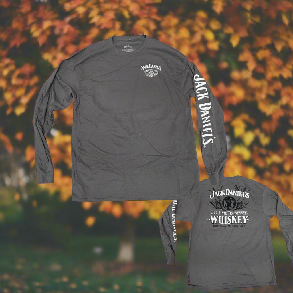 NEW Jack Daniel’s Long Sleeve Gray T-shirt - The Whiskey Cave