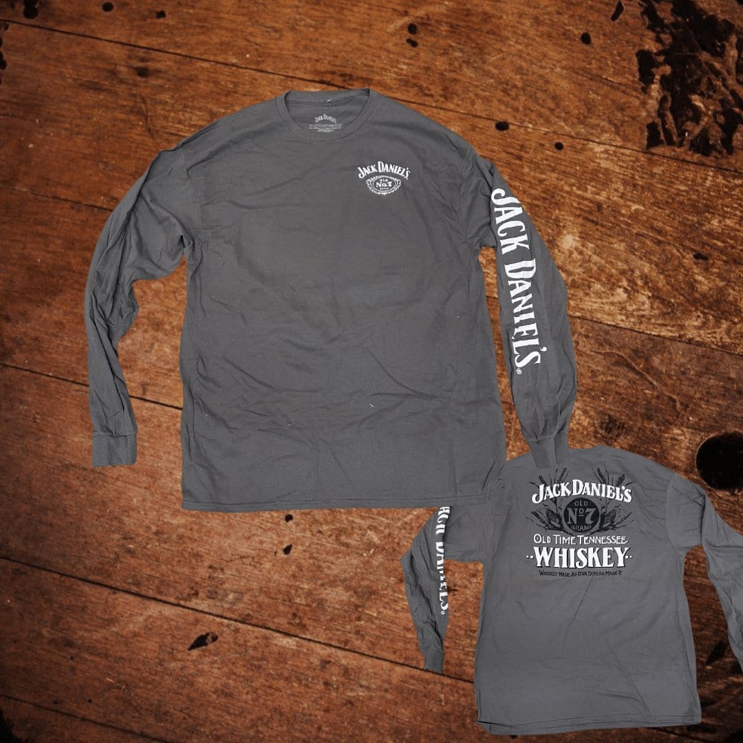 NEW Jack Daniel’s Long Sleeve Gray T-shirt - The Whiskey Cave