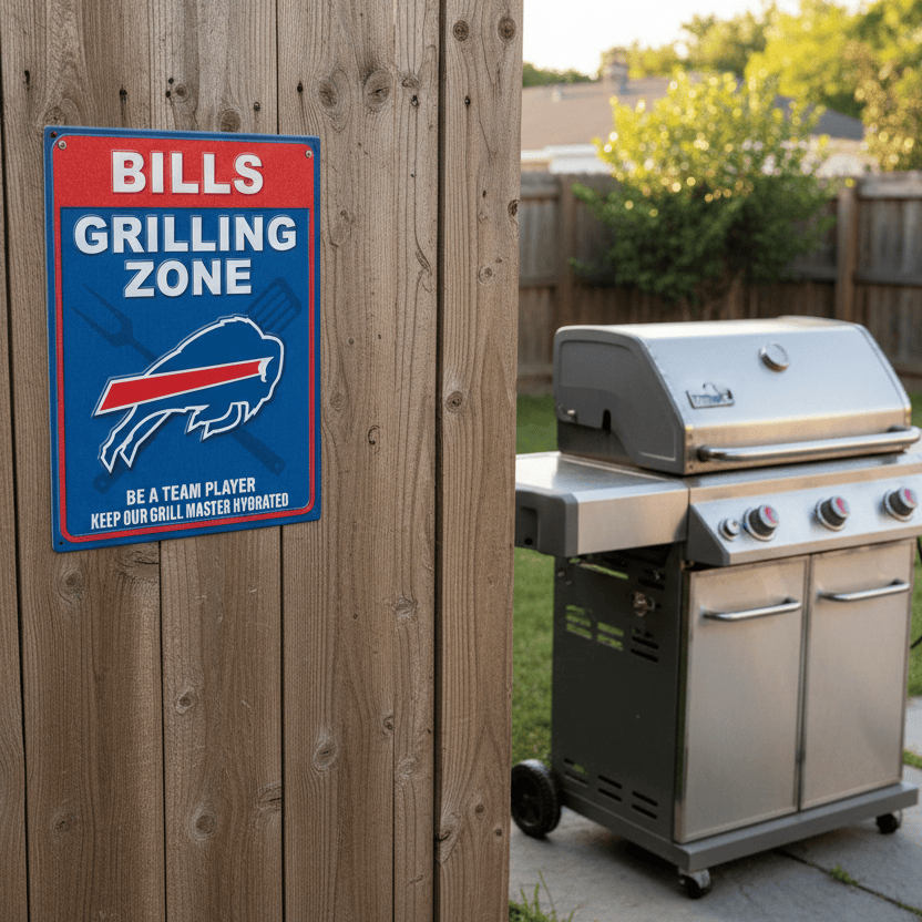 NFL Buffalo Bills Grilling Zone Metal Sign - The Whiskey Cave