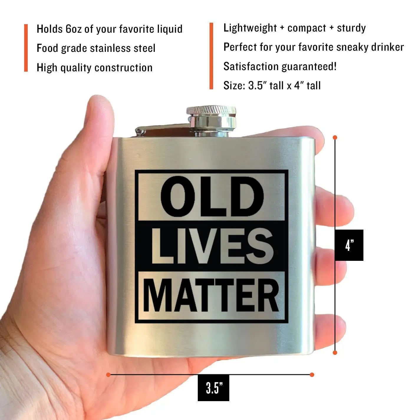 Old Lives Matter Stainless Flask - The Whiskey Cave