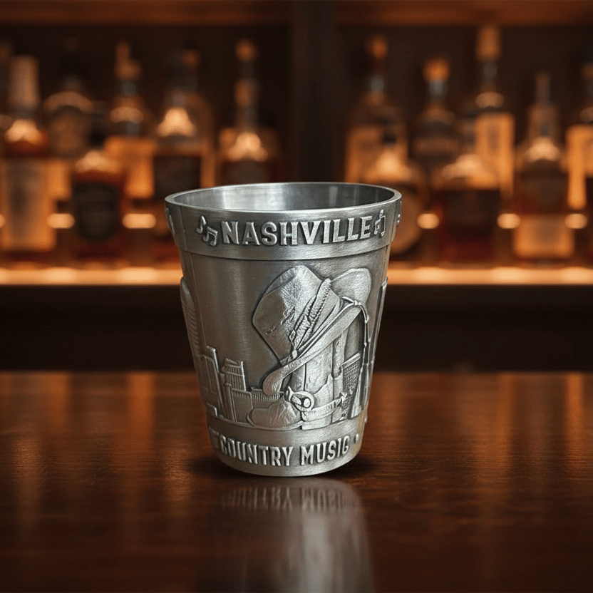 Pewter Nashville Shot Glass - The Whiskey Cave