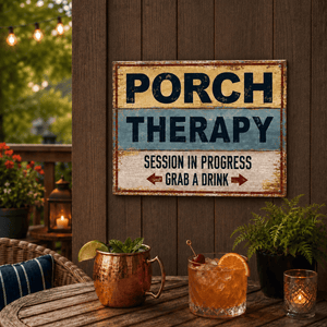 Porch Therapy Sign - The Whiskey Cave