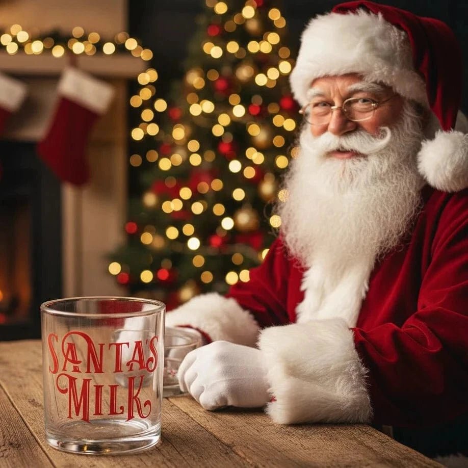 Santa’s Milk Christmas Rocks Glass - The Whiskey Cave