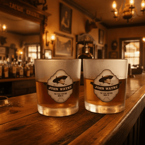 Set of 2 John Wayne Rocks Glasses - The Whiskey Cave