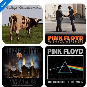 Set of 4 Pink Floyd Cork Back Coasters - The Whiskey Cave