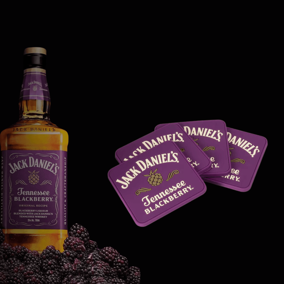 Set of Four Jack Daniel’s Blackberry Coasters - The Whiskey Cave