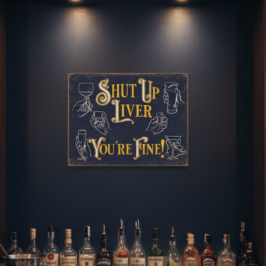 Shut Up Liver You’re Fine Metal Sign - The Whiskey Cave