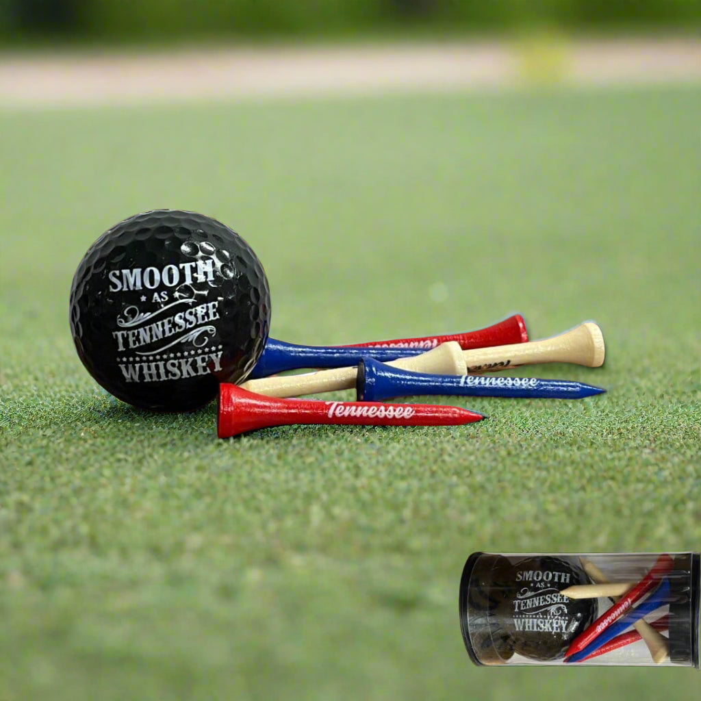 Smooth as TN Whiskey Golf Ball and 6 Tennessee Tees - The Whiskey Cave