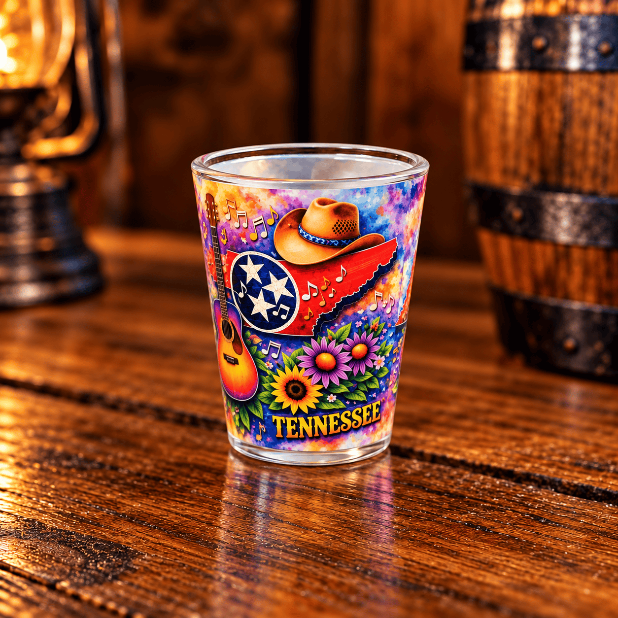 Tennessee Spirit Watercolor Shot Glass - The Whiskey Cave