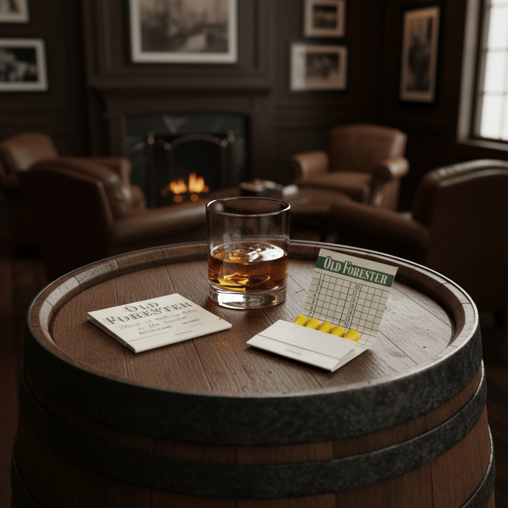 Vintage Old Forester Golf Scorecard and Tees - The Whiskey Cave