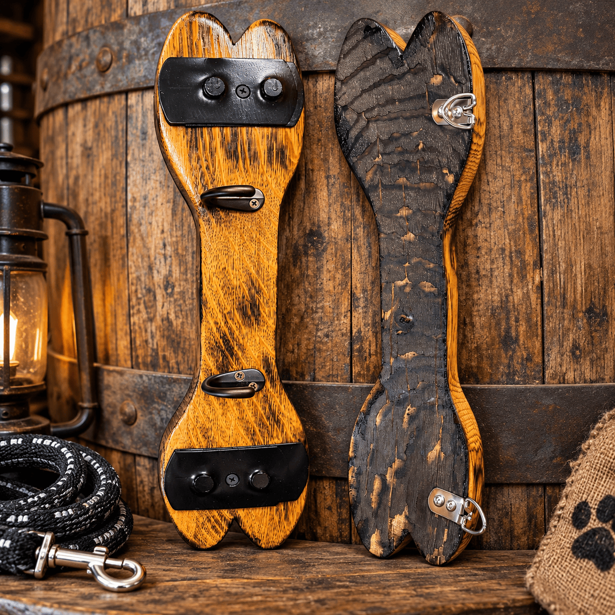 Whiskey Barrel Stave Pet Leash Rack - The Whiskey Cave