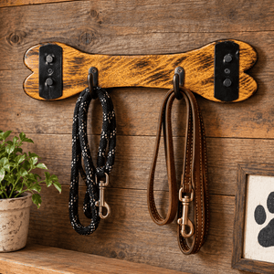 Whiskey Barrel Stave Pet Leash Rack - The Whiskey Cave