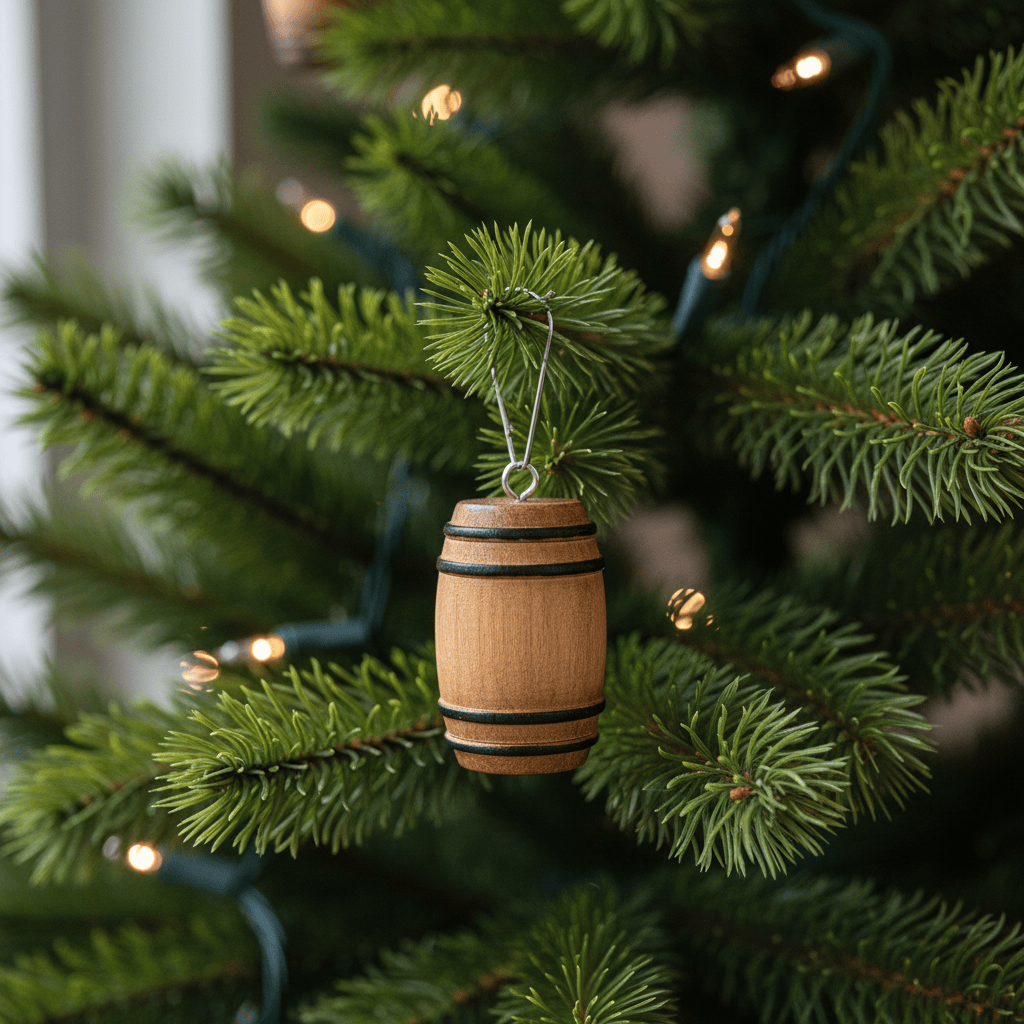 Wood Barrel Keychain or Ornament. - The Whiskey Cave