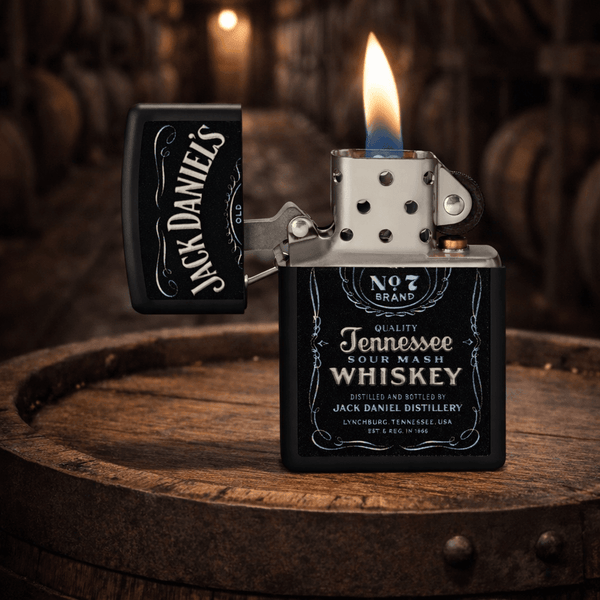 Zippo Jack Daniel's Black Matte Lighter - The Whiskey Cave