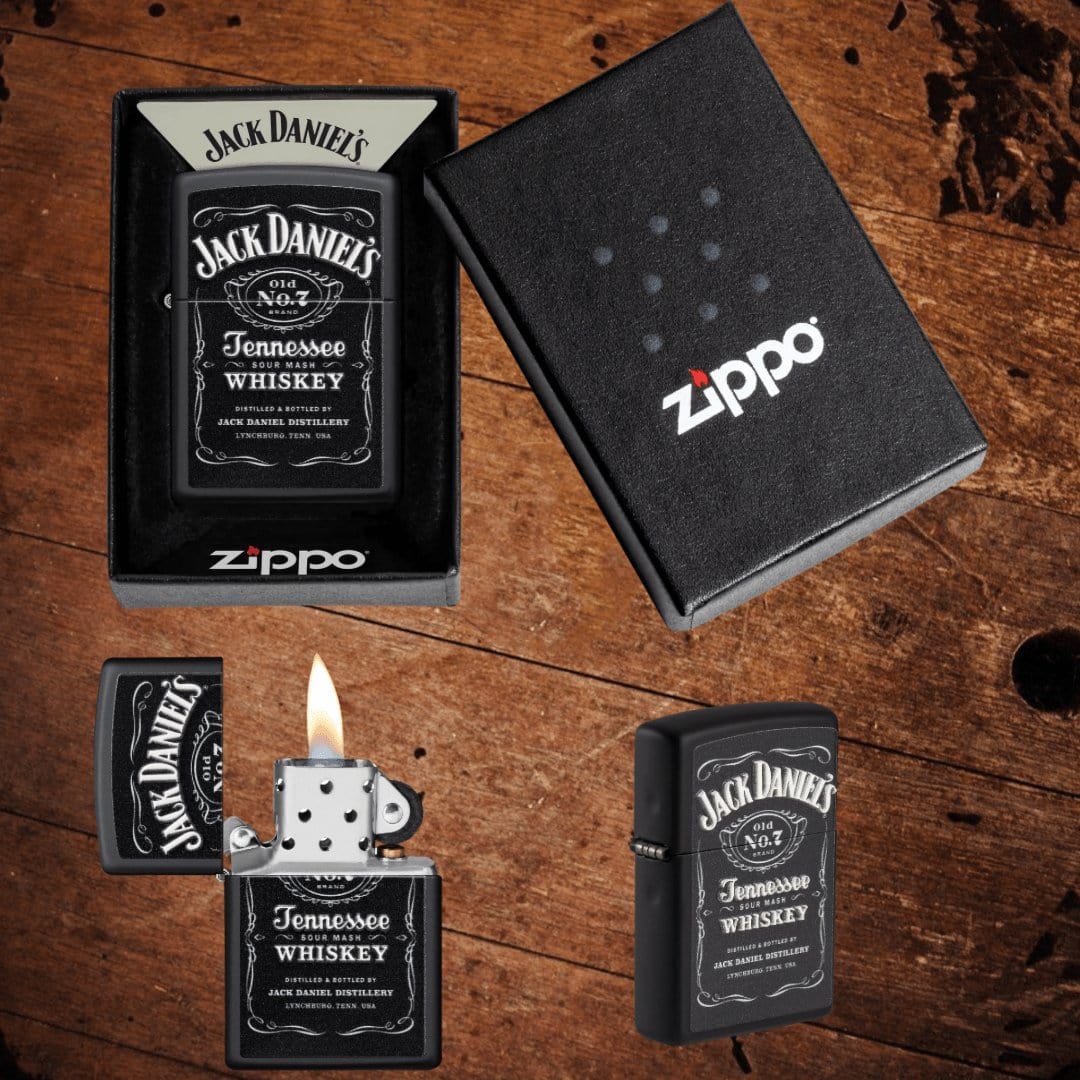 Zippo Jack Daniel’s Black Matte Lighter - The Whiskey Cave
