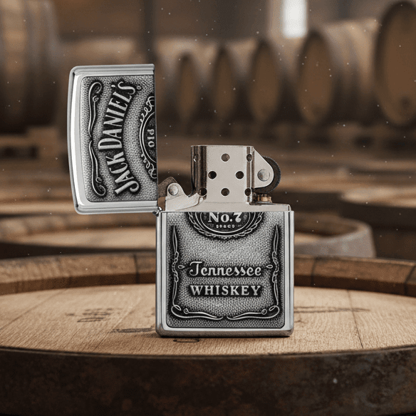 Zippo Jack Daniel's Chrome Lighter - The Whiskey Cave