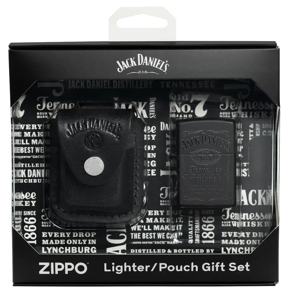 Zippo Jack Daniel's Lighter and Pouch Gift Set - The Whiskey Cave
