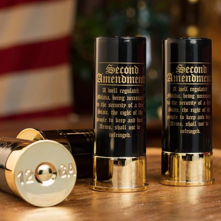 12 Gauge Shot Glasses Boxed Set of 4 Second Amendment - The Whiskey Cave