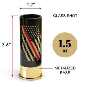 12 Gauge Shot Glasses Boxed Set of 4 Thin Red Line - The Whiskey Cave