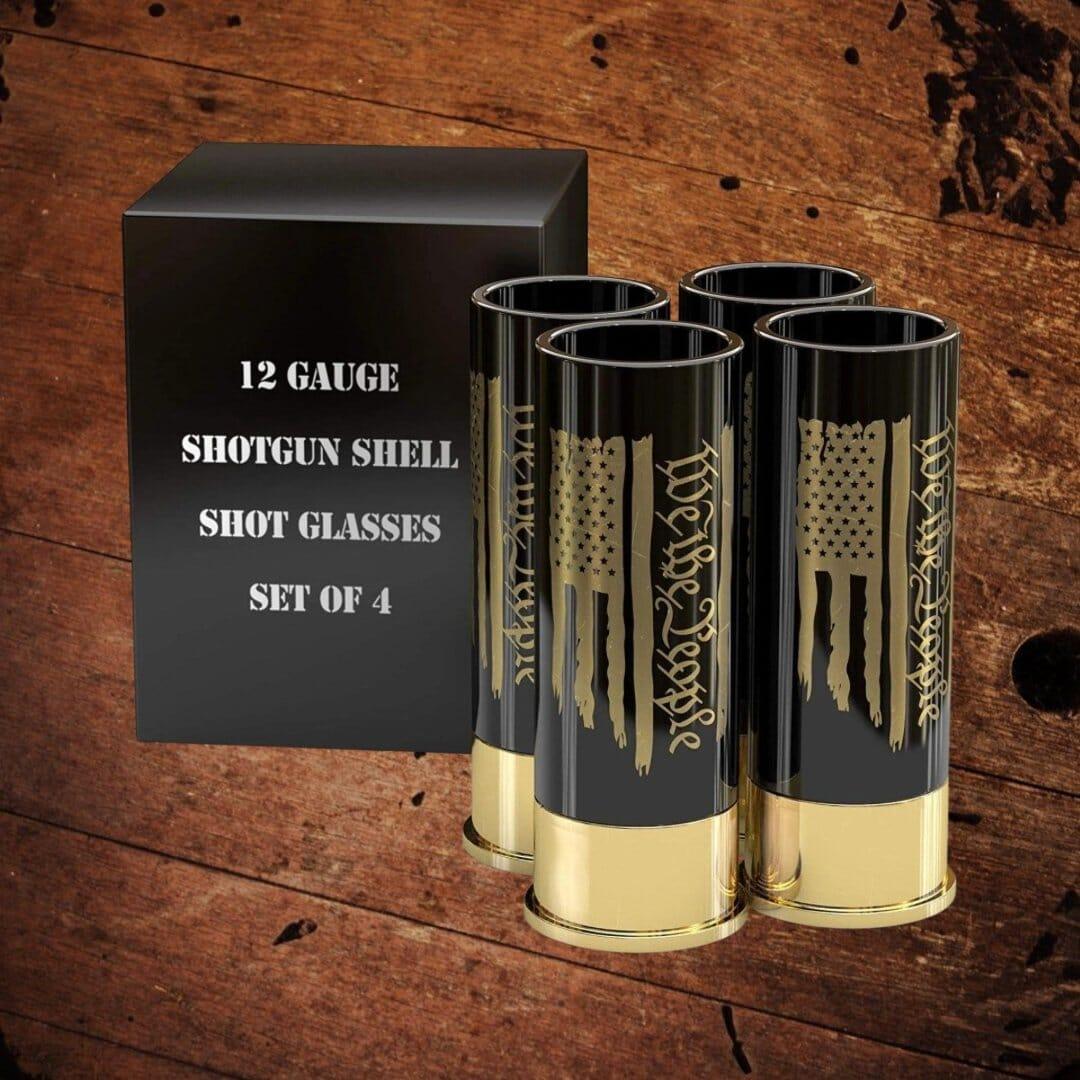 12 Gauge Shot Glasses Boxed Set of 4 We The People - The Whiskey Cave
