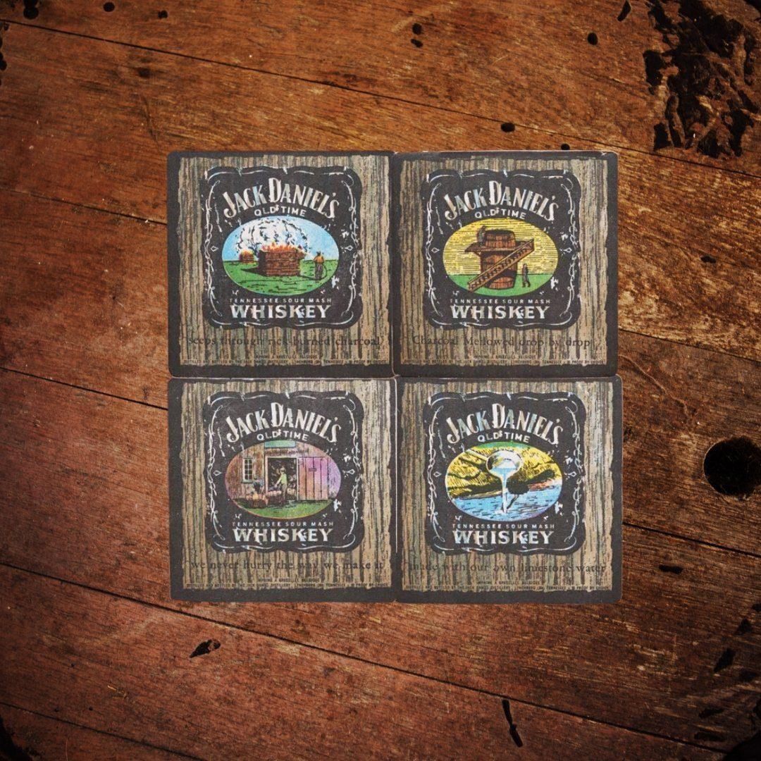 1970’s Sealed Pack of Four Jack Daniel’s Coasters - The Whiskey Cave