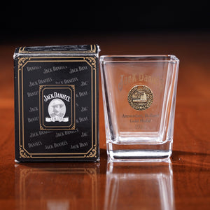 Jack Daniel’s 1981 Gold Medal Boxed Shot Glass from 2006 at The Whiskey Cave
