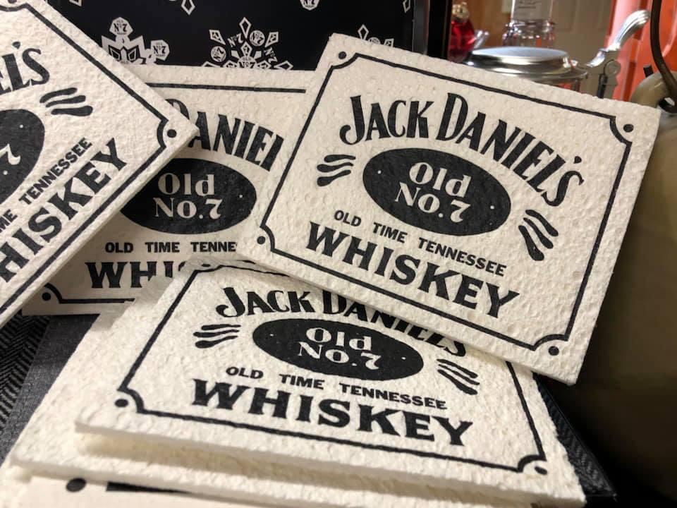 Jack Daniel’s Vintage Advertising white unused Sponge at the whiskey cave 