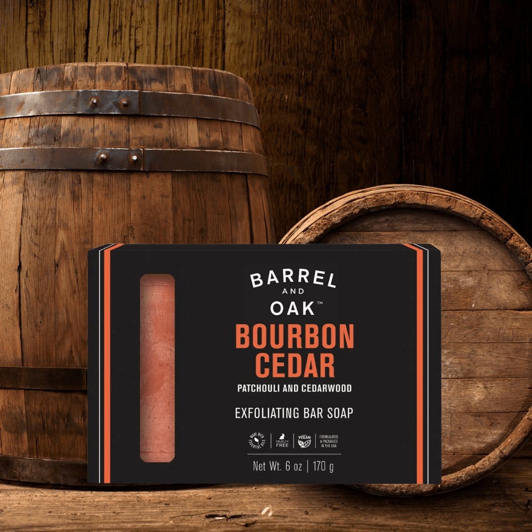 Barrel and Oak Bourbon Cedar Exfoliating Bar Soap - The Whiskey Cave