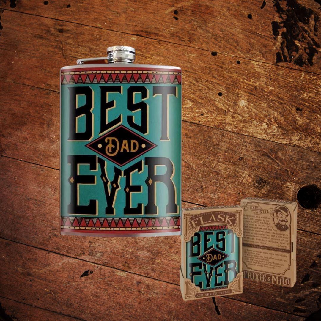 Best Dad Ever Stainless Steel Flask - The Whiskey Cave
