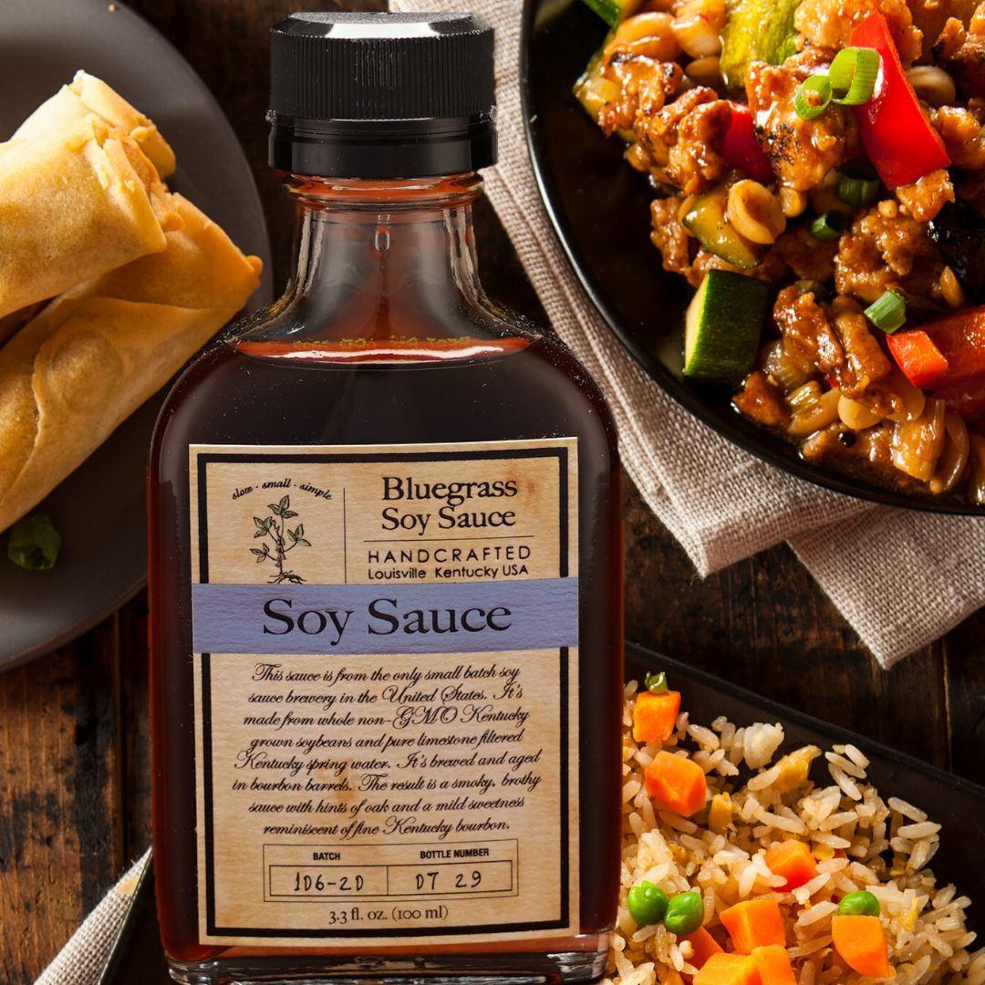 Bluegrass Small Batch Micro-brewed Soy Sauce Aged in Kentucky Bourbon Barrels - The Whiskey Cave