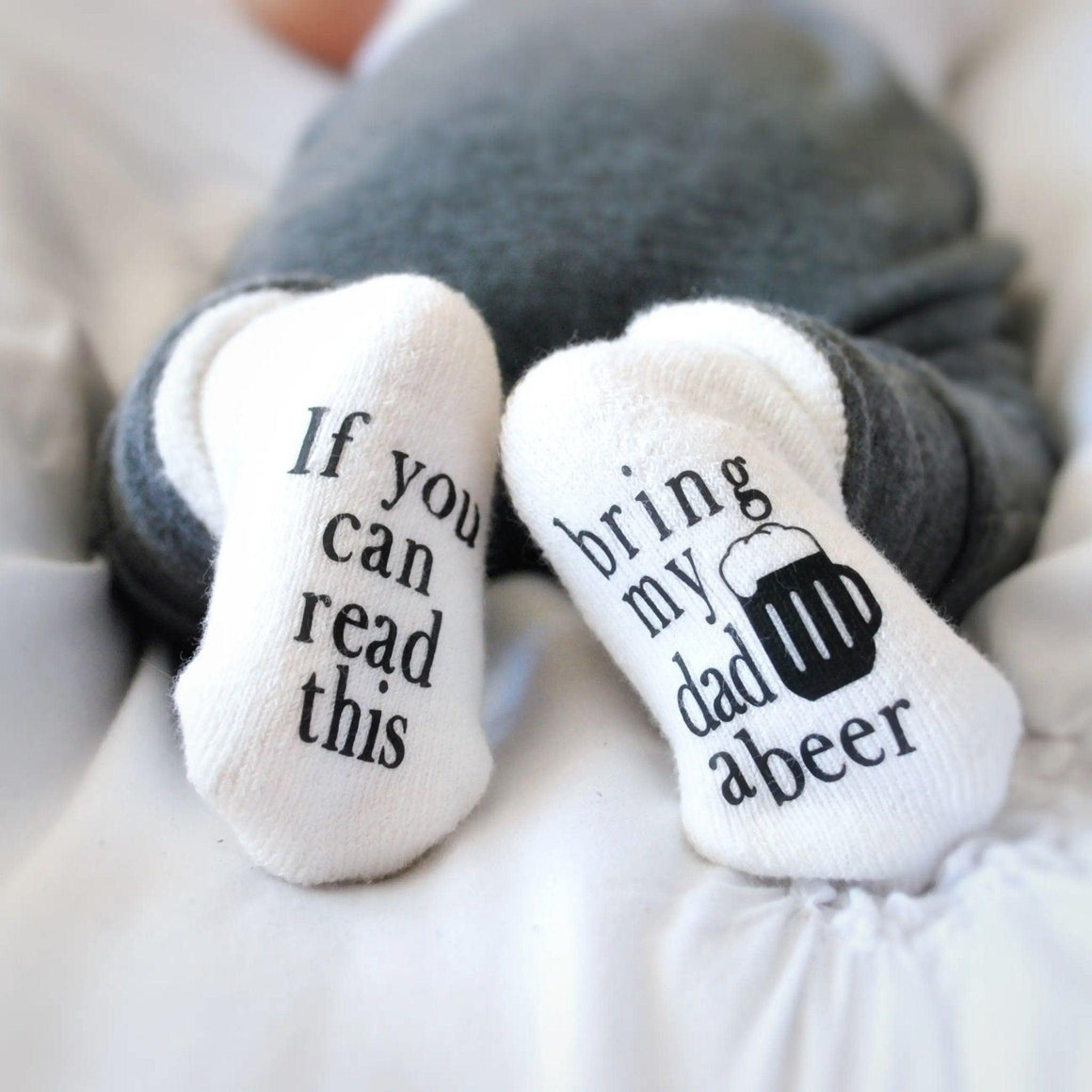 Bring My Dad a Beer Baby Socks - The Whiskey Cave