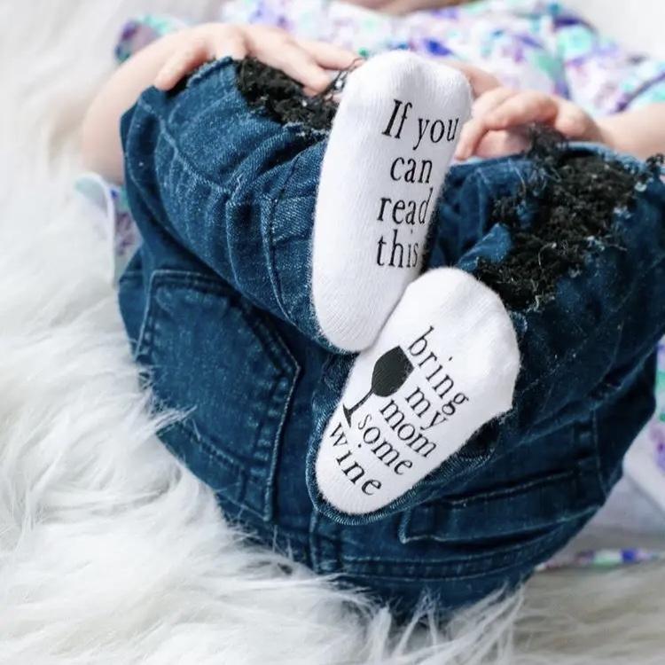Bring My Mom a Wine Baby Socks - The Whiskey Cave