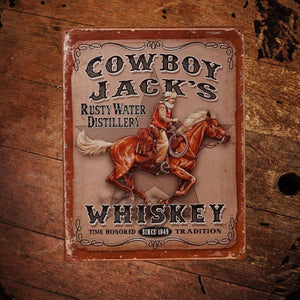 Cowboy Jack’s Whiskey Metal Sign - The Whiskey Cave