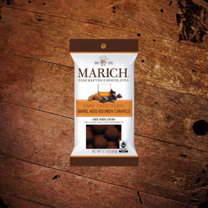 Dark Chocolate Barrel Aged Bourbon Caramels by Marich - The Whiskey Cave