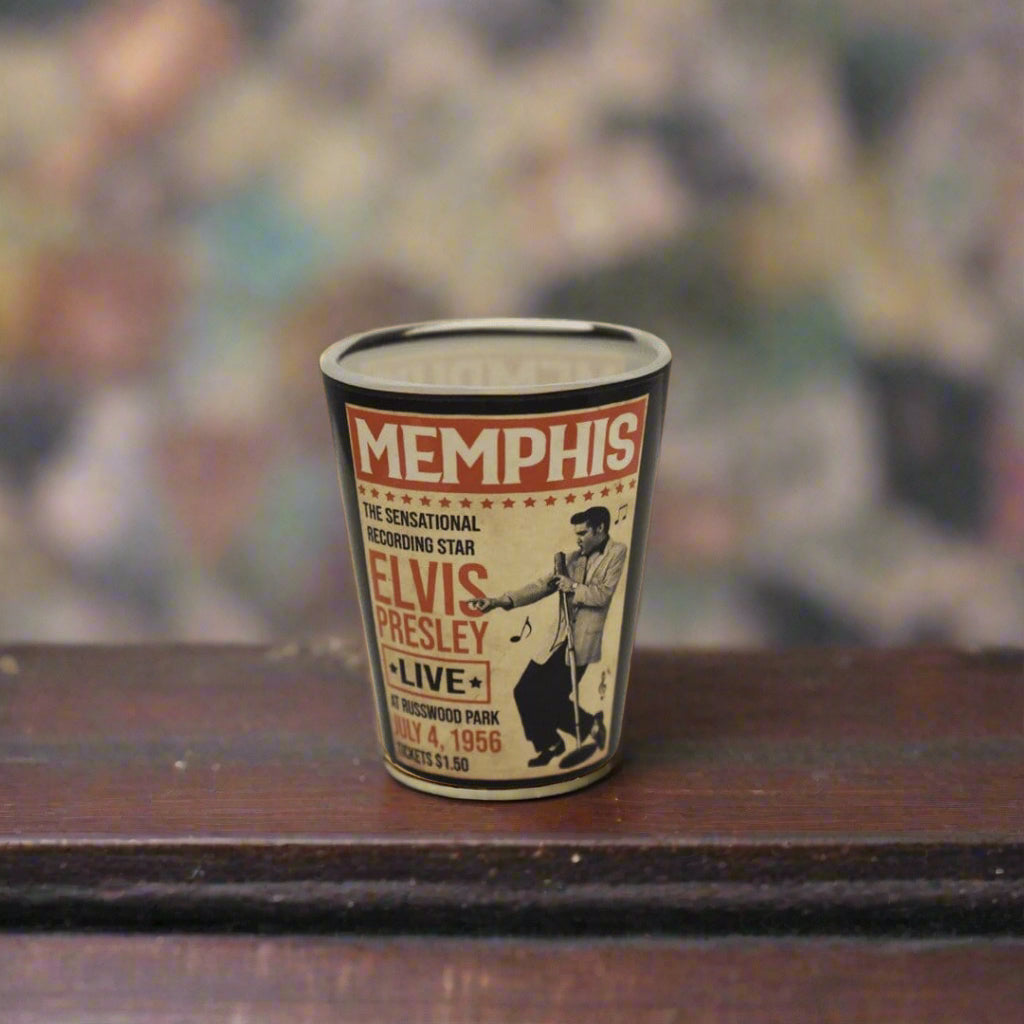 Elvis Memphis 1956 Poster Shot Glass - The Whiskey Cave