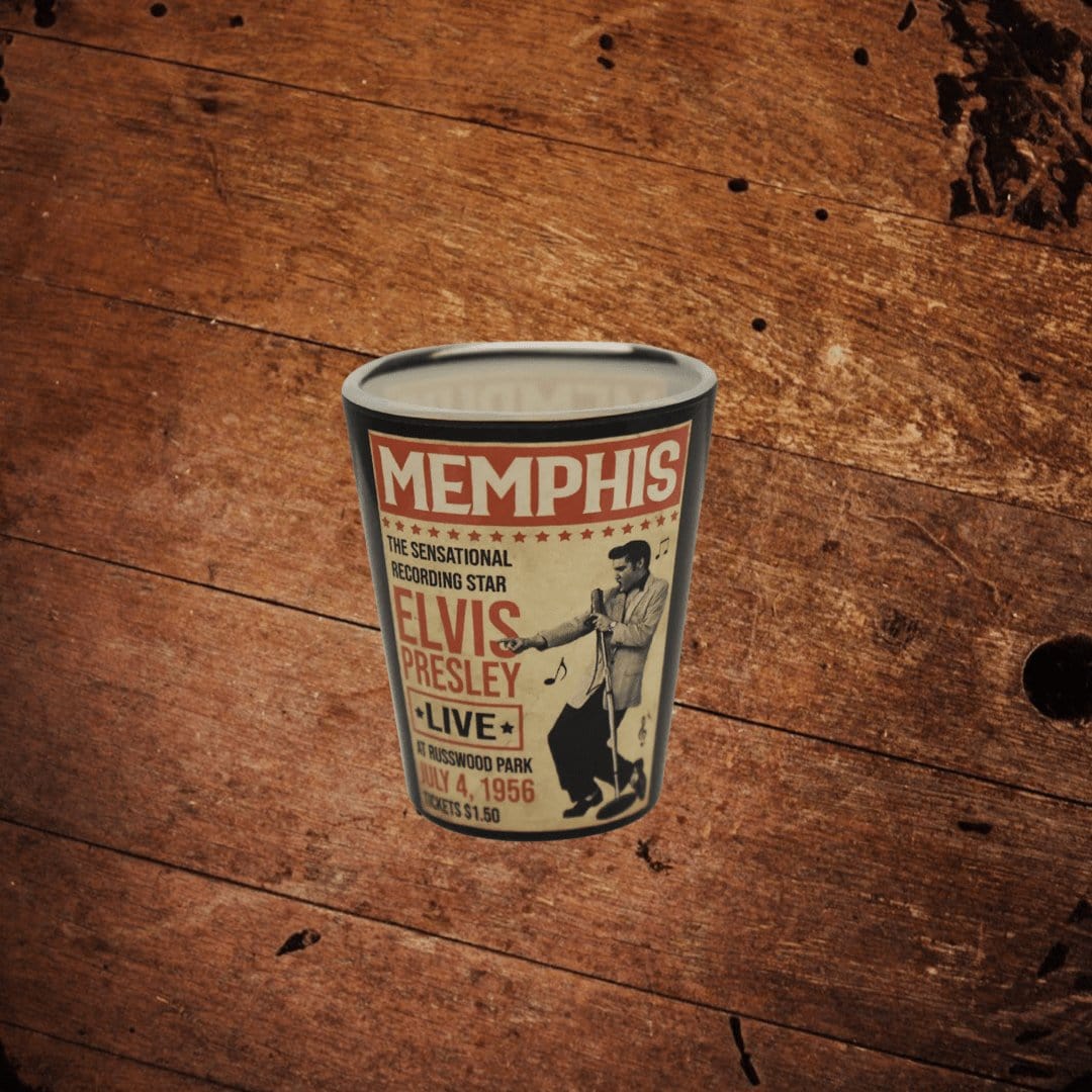 Elvis Memphis 1956 Poster Shot Glass - The Whiskey Cave