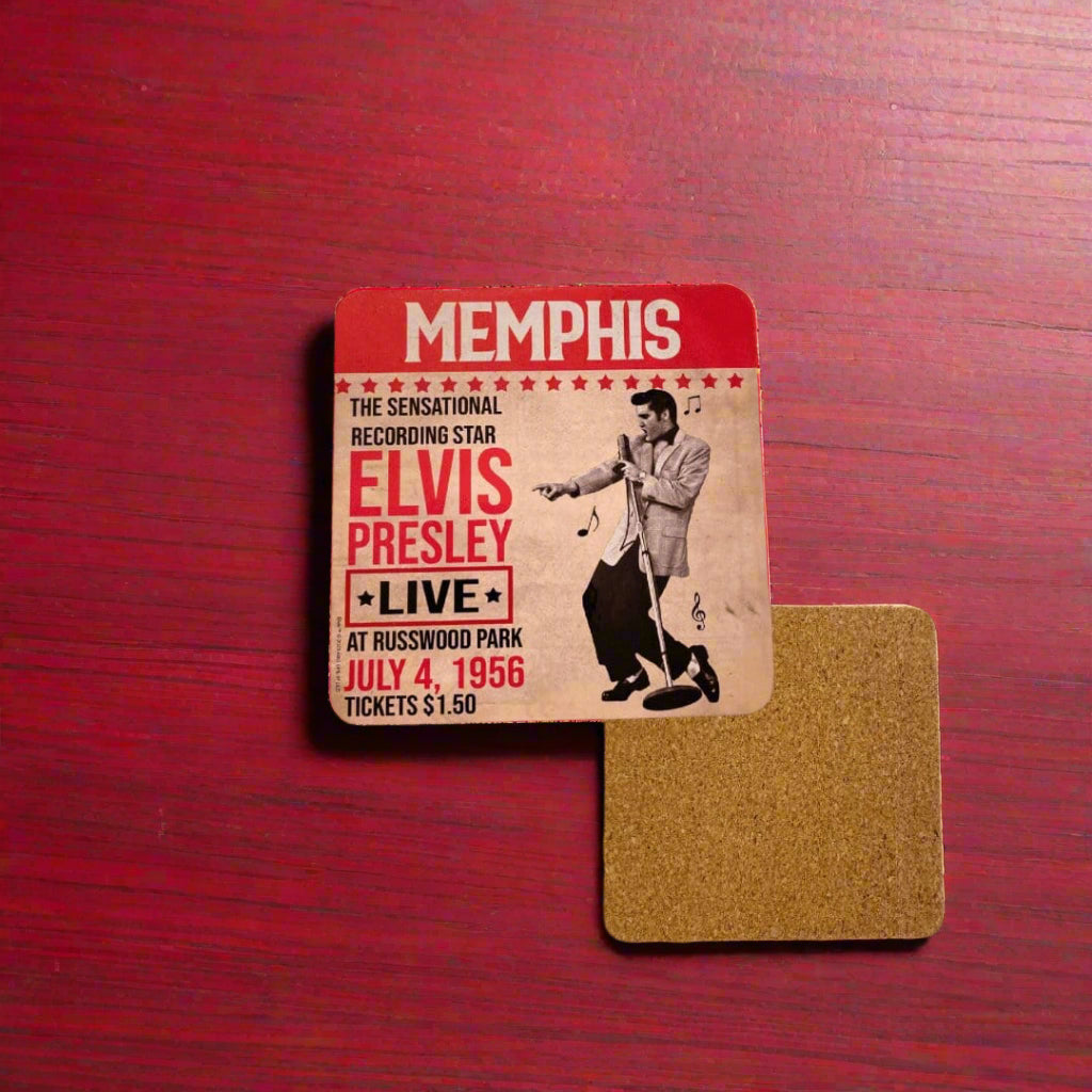 Elvis Presley Cork Back Coaster - The Whiskey Cave