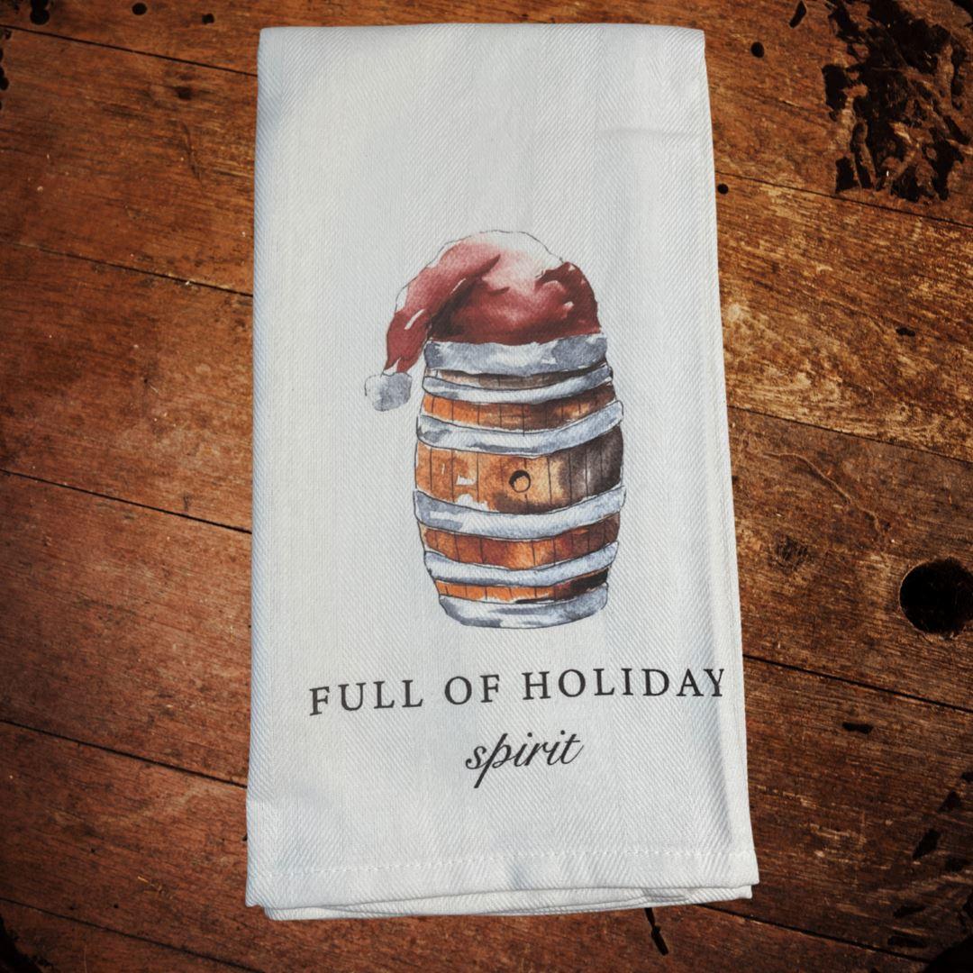 Full of Holiday Spirit 100% Cotton Bar Towel - The Whiskey Cave