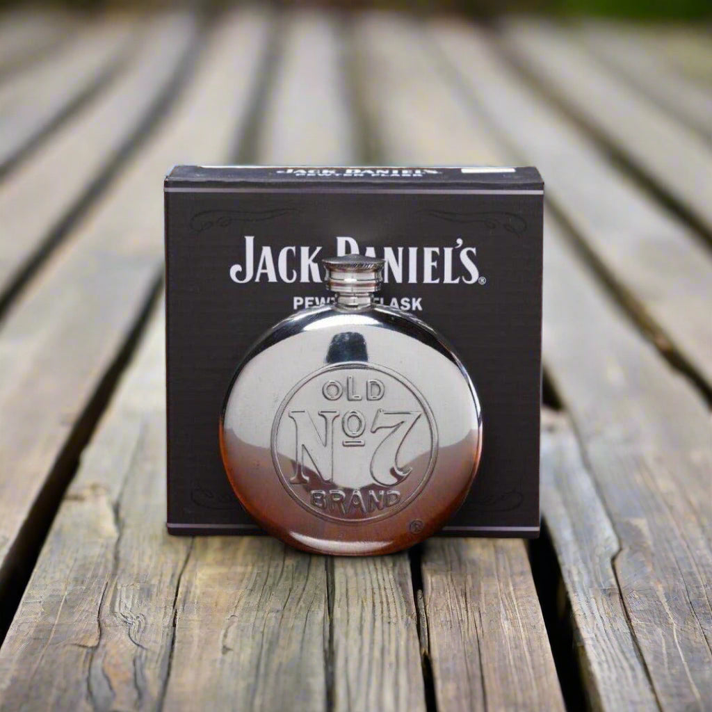Genuine Pewter Jack Daniel’s Old No. 7 Flask - The Whiskey Cave